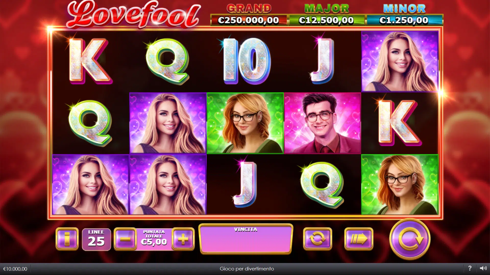 griglia slot machine lovefool